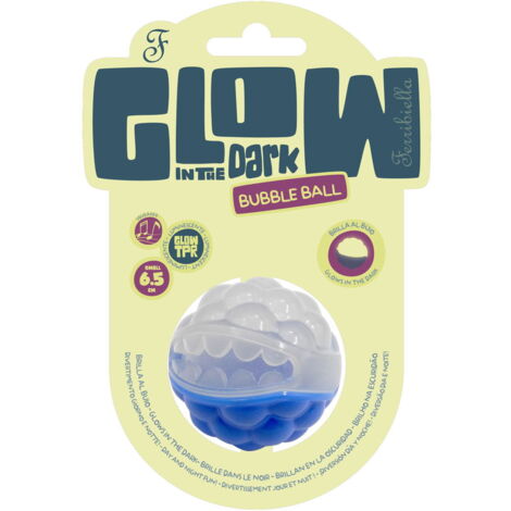 Small: Pallina luminescente per cani modello Bubble Ball con squeaker sonoro set 3 pezzi