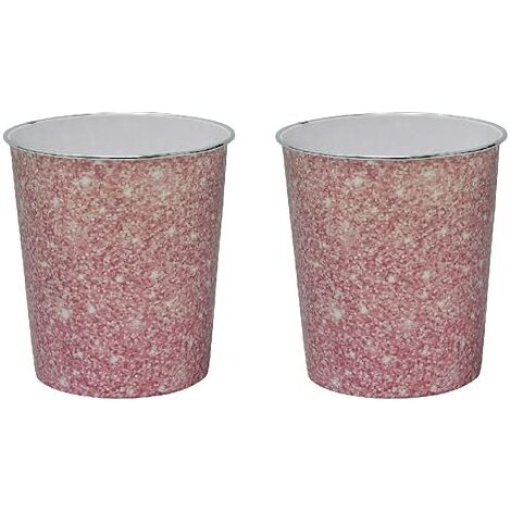 Small Pink Sparkle Waste Paper Bin, Set of 2