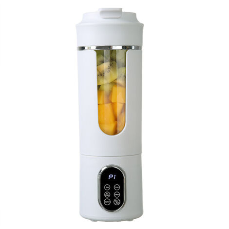 Small portable blender, 530ml mini stand blender with 12 stainless steel blades and a digital display, USB rechargeable mini juicer.
