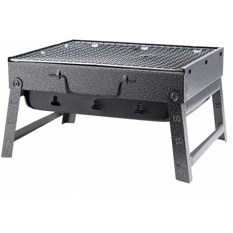 Gymax Heavy Duty Cast Iron Charcoal Grill Tabletop BBQ Grill Stove for Camping Picnic