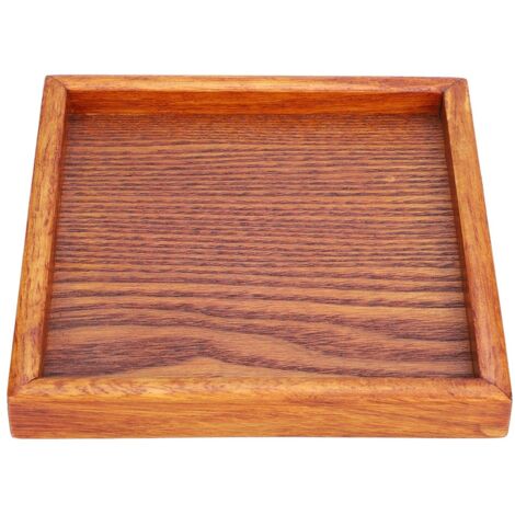 Small Portable Square Shape Solid Wood Tea Coffee Snack Dinning Serving Tray Plate(16.516.52)