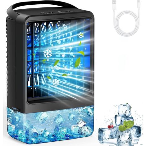 Portable Mini Air Cooler Fan With Ice Packs - 3 Speeds, USB Powered For Desk, Office, Room, Tent