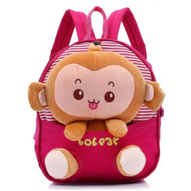 Briday - Small School Backpacks Kids Baby School Bags Animal Monkey Backpack For Girls Boys Kindergarten Nursery School Bag pink