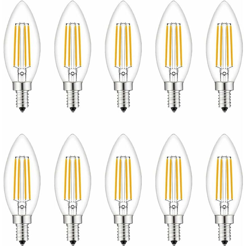 Small Screw in led Light Bulbs, 10 Pack E14 Candle Bulbs Dimmable, Light Bulbs 40W E14/SES Equivalent, 220V, Warm White 2700K, FanciBuy