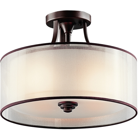Small Semi Flush Mount Ceiling Fitting In Mission Bronze By