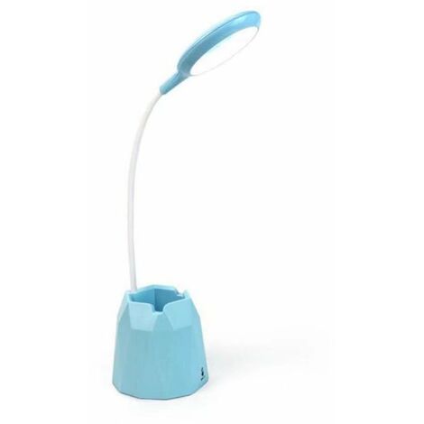 main image of "Small table lamp rechargeable led bedside lamp bedside lamp pen holding table lamp eye protection touch light, blue"