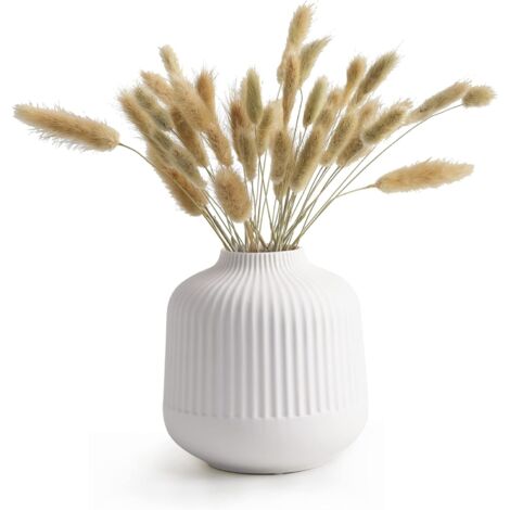 Small White Ceramic Vase Vases Decoration Modern Design Minimalist Vase for Table Centerpiece Decoration, S