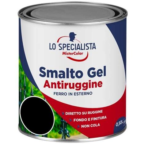 Smalto a solvente antiruggine Nero 0,5 l