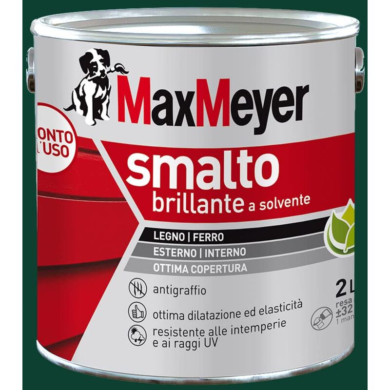 Maxmeyer Smalto a solvente per ferro e legno brillante muschio R6005 2 l