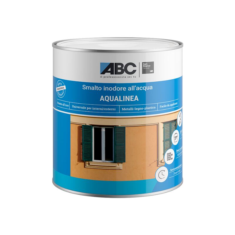 Abc Smalto Aqualinea Satinato 1 Lt Nero