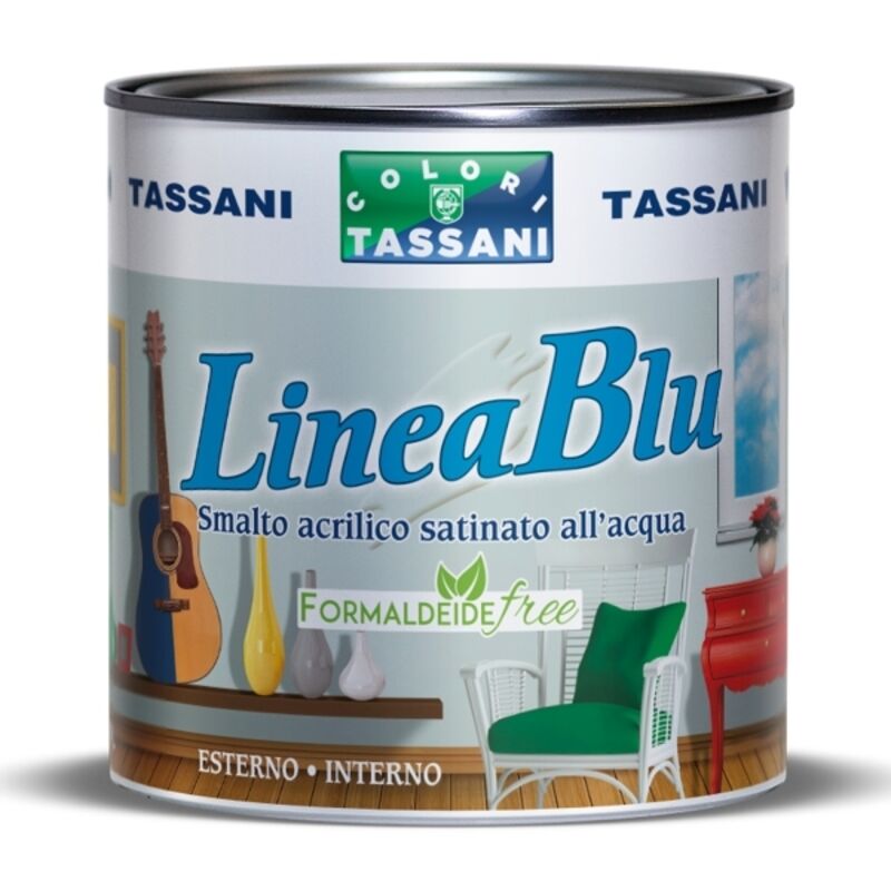 Linea Blu Smalto Acrilico All'acqua 750ml Bianco Satinato Tassani