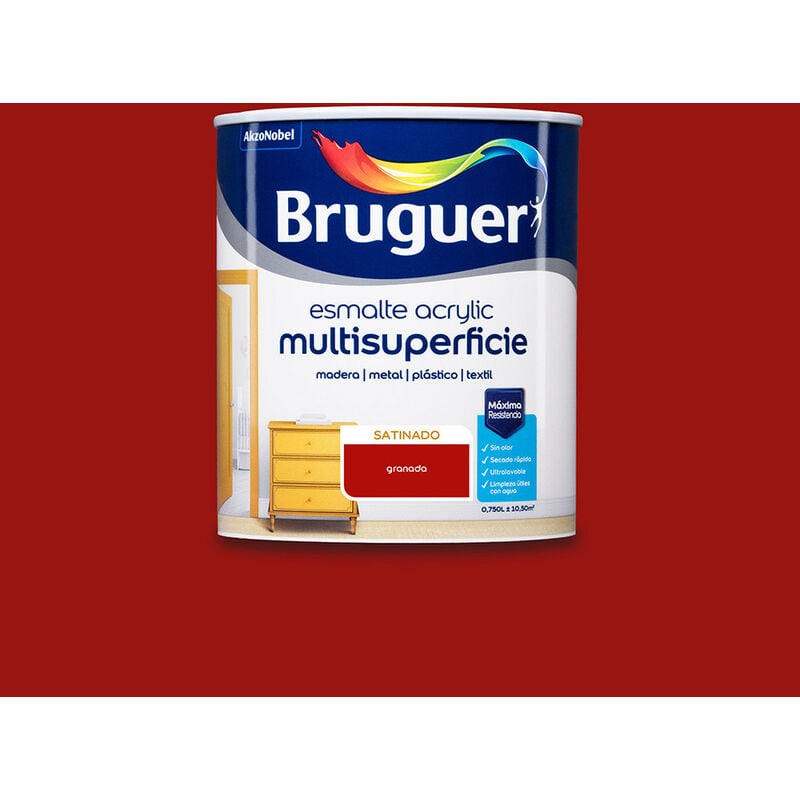 Esm.acrylique multisp. satinato 0.750l granata 0.750l 5057494 brucere