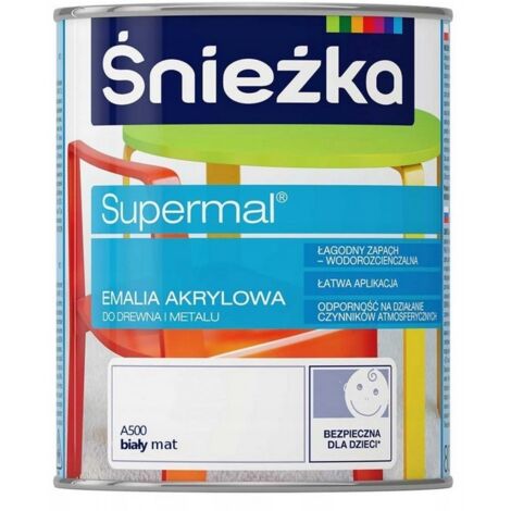 Smalto acrilico Supermal per legno e metallo A500 bianco opaco 0,8l