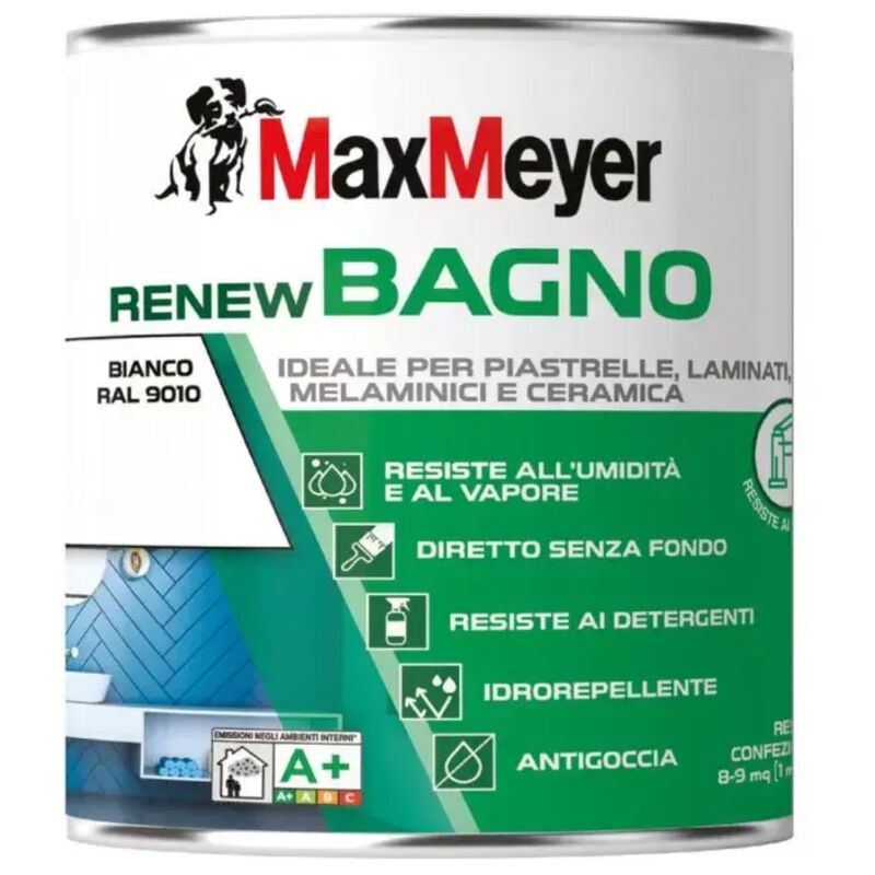 Smalto All'acqua Bagno Max Meyer Renew' Bianco 0,75 Lt
