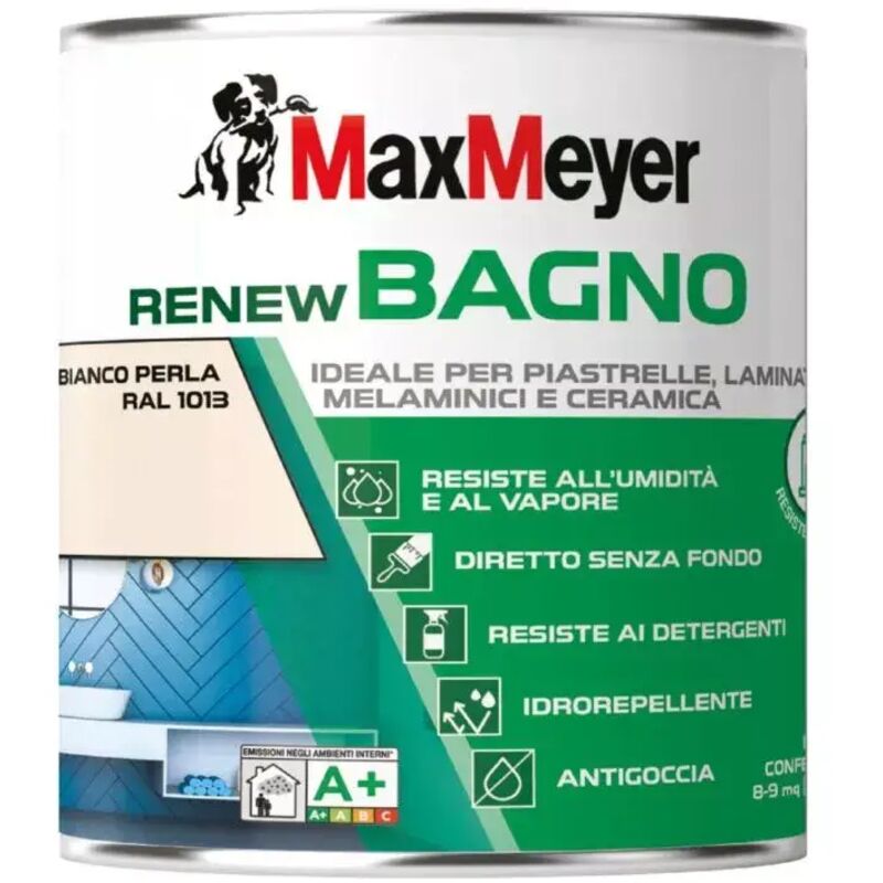 Smalto All'acqua Bagno Max Meyer Renew' Bianco Perla 0,75 Lt