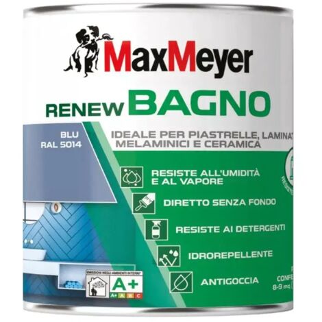 smalto all'acqua bagno max meyer "renew" blu 0,75 lt