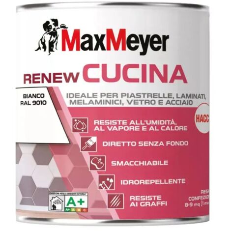 smalto all'acqua cucina max meyer "renew" bianco 0,75 lt