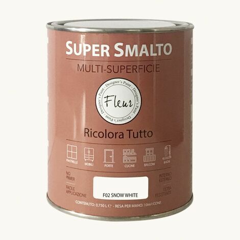 SMALTO ALL'ACQUA MULTI-SUPERFICIE FLEUR 750ML F02 SNOW WHITE