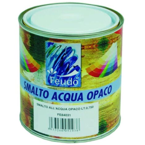Smalto all'acqua opaco in barattolo (wasser lack lux) - ml.750 bianco opaco - 6 pz
