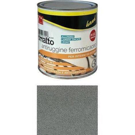 SMALTO ANTIRUGGINE FERROMICACEO HAND - GRIGIO MEDIO ML 750 - 6 pezzi
