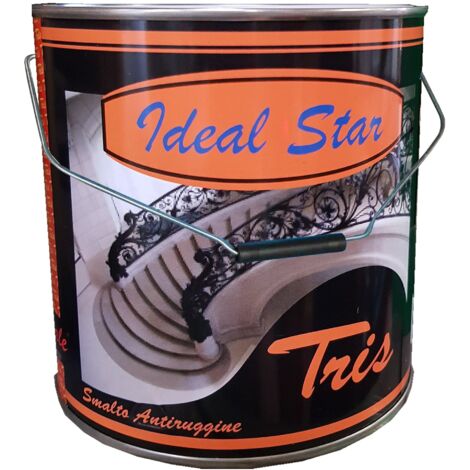 smalto antiruggine in secchio 'tris' ideal star 2,5 lt - nero