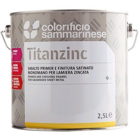 SMALTO ANTIRUGGINE SINTETICA 'TITANZINC' Lt. 0,750 Bianco COLORIFICIO SAMMARINESE 6 PZ