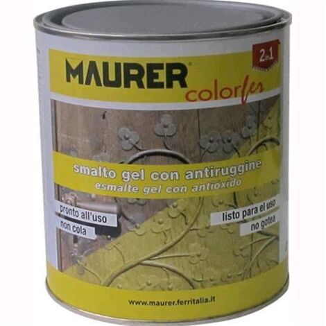 SMALTO GEL Antiruggine MAURER Brillante Conf. da 750 ml Colore GRIGIO PERLA