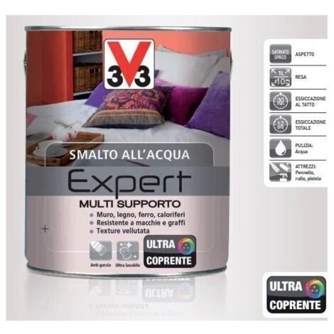 Smalto multisupporto v33 expert lt 0,125 nero opaco