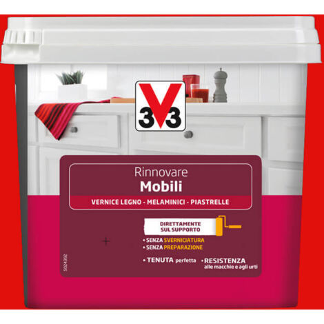 SMALTO PER MOBILI - RINNOVARE MOBILI - ROSSO FRAGOLA 0,75LT