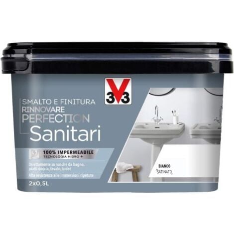 SMALTO RINNOVARE PERFECTION ADATTO A SANITARI BAGNO BIANCO SATINATO 1 LT (02147)