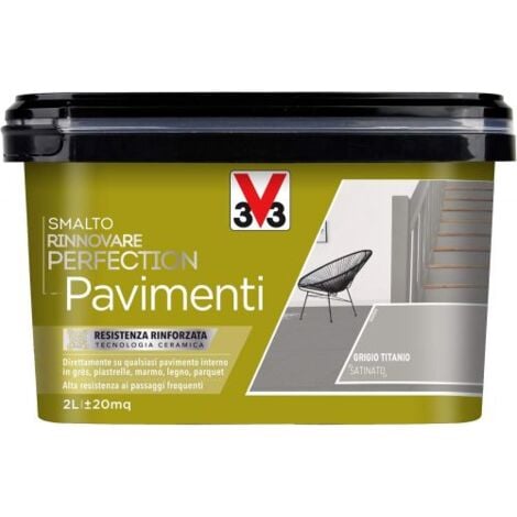 SMALTO RINNOVATORE V33 PER PAVIMENTI COLORE GRIGIO TITANIO SATINATO 2 LT (02155)