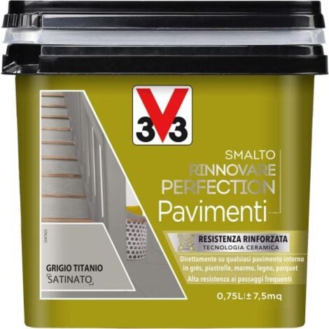 SMALTO RINNOVATORE V33 PER PAVIMENTI COLORE GRIGIO TITANIO SATINATO 750 ML 02150