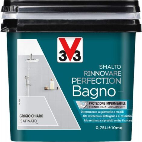 SMALTO RINNOVATORE V33 PER SUPERFICIE BAGNO GRIGIO CHIARO SATINATO 750 ML 02142