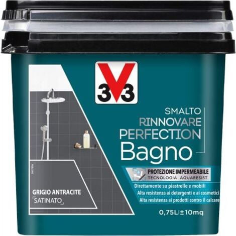 SMALTO RINNOVATORE V33 SUPERFICIE BAGNO GRIGIO ANTRACITE SATINATO 750 ML (02143)
