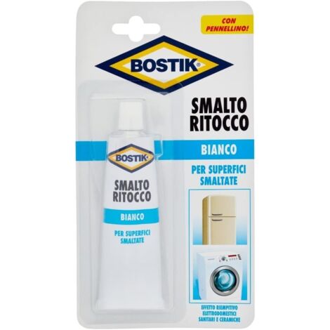 Smalto ritocco bianco Bostik per superfici smaltate blister con pennellino