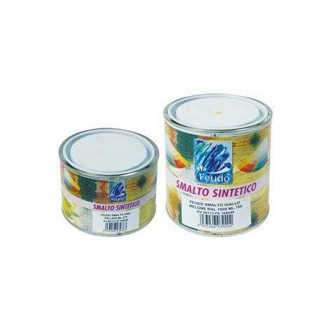 SMALTO SINTETICO LUCIDO (LACK 82)- - ml.750 bianco perla RAL 1013 - 6 pezzi FEUDO