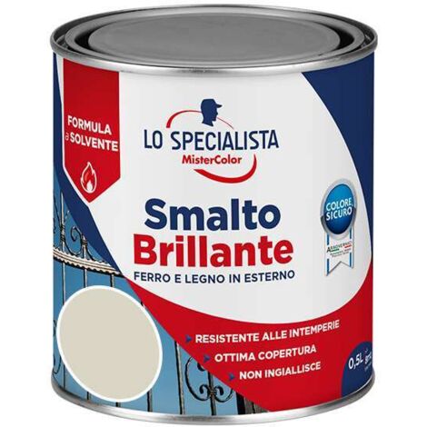 SMALTO SOLVENTE BRILLANTE BIANCO GHIACCIO LT0,5
