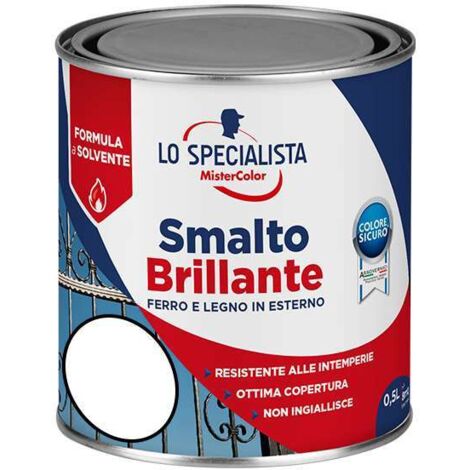 SMALTO SOLVENTE BRILLANTE BIANCO LT0,5  | PZ