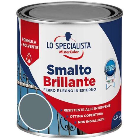SMALTO SOLVENTE BRILLANTE GRIGIO SCURO LT0,5