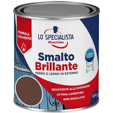 SMALTO SOLVENTE BRILLANTE MARRONE LT0,5  | PZ
