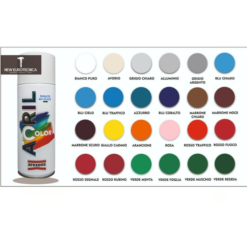 Smalto spray acrilico acricolor Arexons 400ml - vari colori codici colori arancio - ral 2002