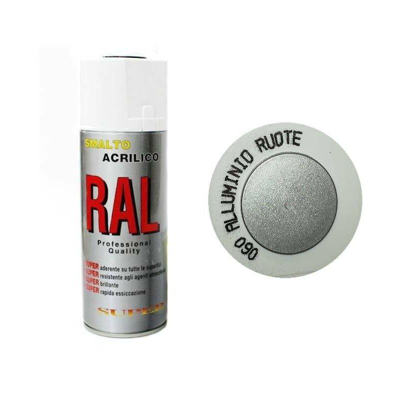 Bomboletta Spray Alluminio Per Ruote Ml 400 Rapida Essiccazione Gri...