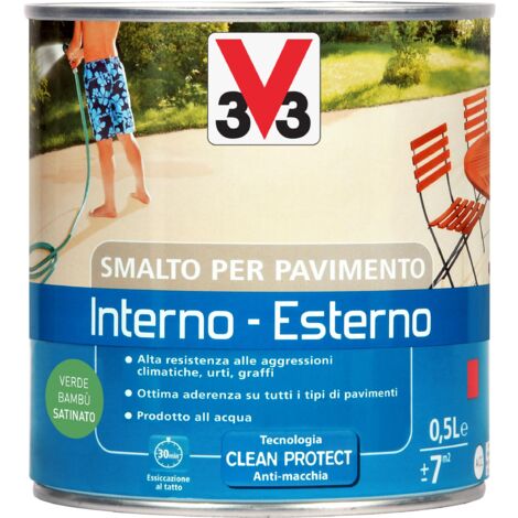 Smalto V33 per pavimento interno e esterno lt 0,50 verde bambù