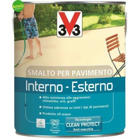 Smalto V33 per pavimento interno e esterno lt 2,50 bianco
