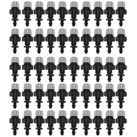 Smandy Buses De Gicleurs, 50pcs Buses De Brumisateur Atomiseur Raccord Connecteur Drippers Pulvérisateur Arrosage Système De Refroidissement d'Irrigation par Égouttement Agricole Jardin