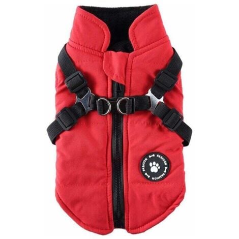 ALOVEZ （S）Manteau Chien Veste avec Harnais pour Petits et Moyens Chiens imperméable Manteau Chien Veste Chaud rembourré Puffer Chien Chien vêtements Chiot Manteau de Chien