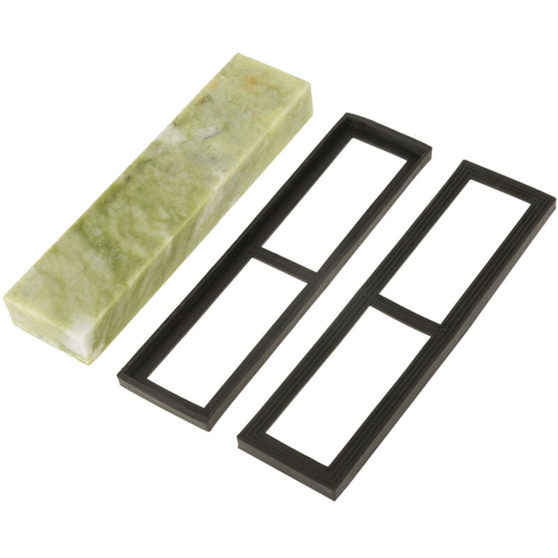 Image of Smaragdgrüner Schleifstein mit 10000er Körnung, 2 Messerablagen mit Wasserablauf