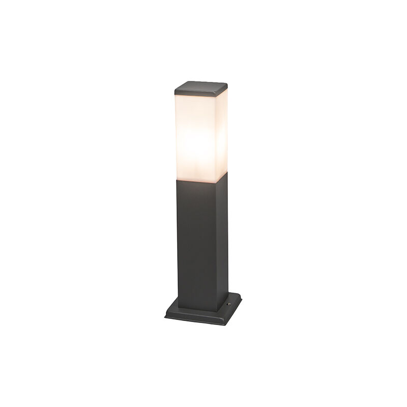 Qazqa - Smarte Außen-pollerleuchte Dunkelgrau 45 Cm Inkl. Wifi P45 - Malios