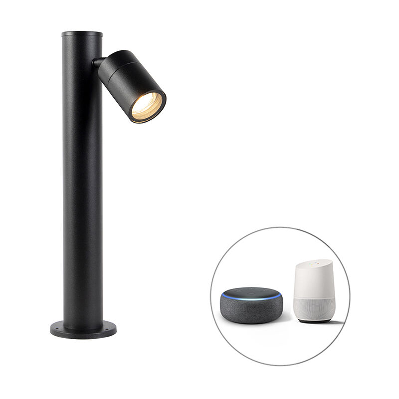 Qazqa Smarte Außenlampe Schwarz 45 Cm Verstellbar Inkl. Wifi Gu10 - Solo