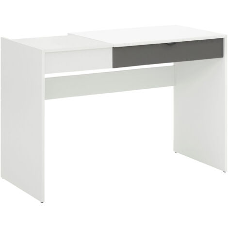 Smart-Bureau avec 1 tiroir et 1 plateau rabattable en aspect bois blanc